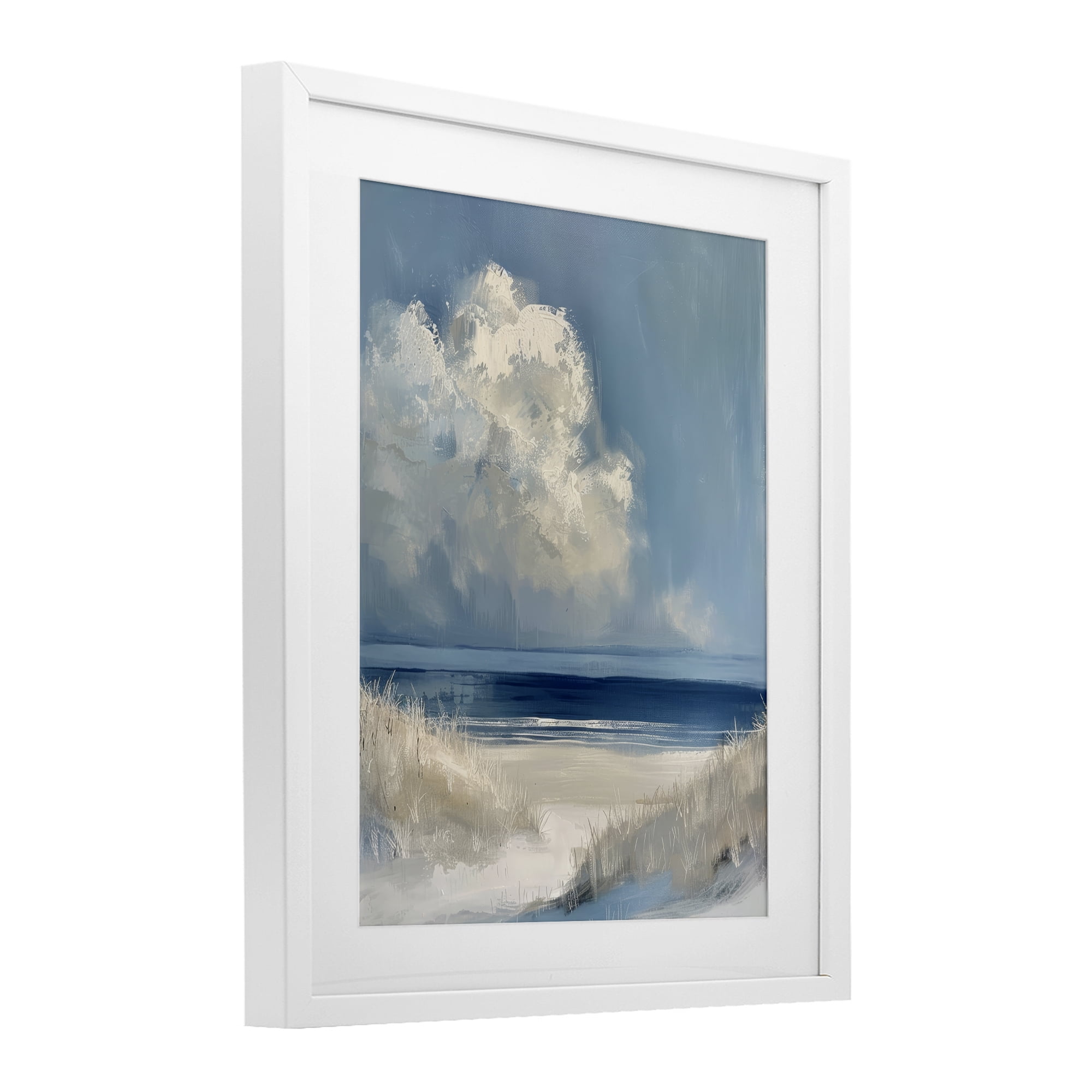 Stupell Industries Dark Waters Ahead White Framed Print Under Glass, design by Petal Prints Design