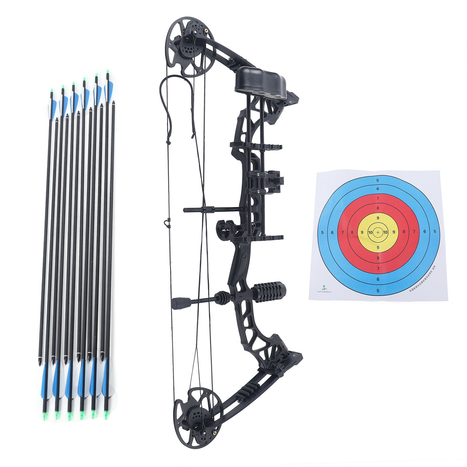 Right Hand Compound Bow Set Adjustable Draw Length & Weight Shooting Outdoor Hunting Target Archery 