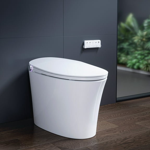 HOROW Smart Tankless Toilet with Bidet, Purified Water, Plasma Air,Heated Seat, ADA,Warm Dryer, Night Light, Deodorization