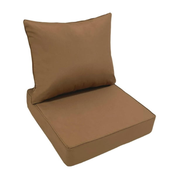 Juego de cojines para exterior, para silla de patio, resistentes al agua, de alta densidad y muy utilizados. Café
