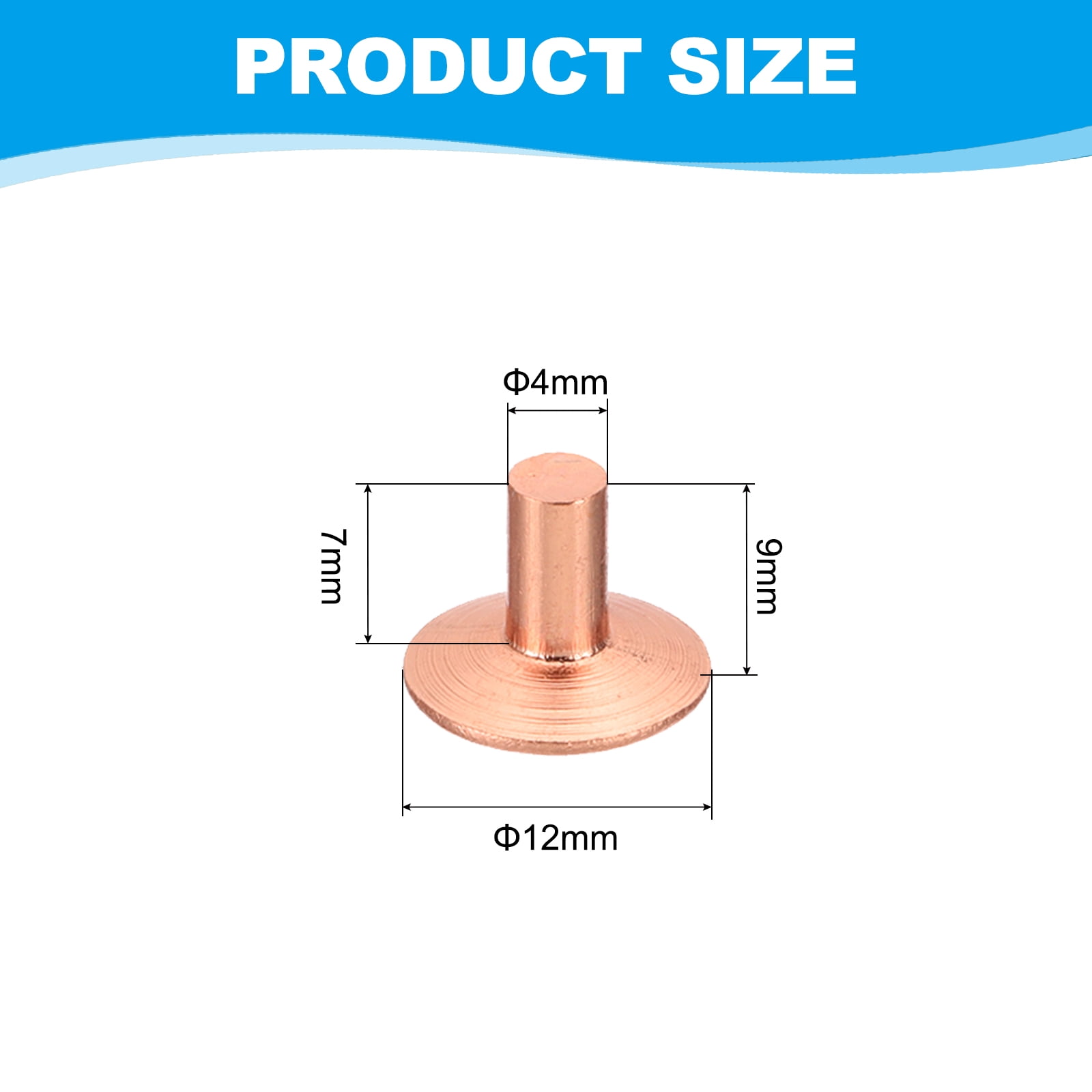 12x4x7mm Studs for Clothing, 100 Sets Spikes for Clothes Studs and Spikes Leather Rivets Burrs Copper Fastener Metal Screw Posts for Leather Jacket Crafting Crafts Fabric