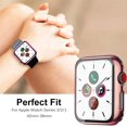 thumbnail image 5 of 2 Piezas Compatibles con Caja Apple Watch Series 1/2/3 44mm, [Cobertura Completa] Protector de Pantalla de Vidrio Templado Antirrayas + Funda Protectora de Parachoques de PC para iWatch Series 1/2/3 44mm Rojo Verde, 5 of 5