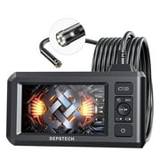DEPSTECH Dual Lens Industrial Endoscope, Borescope Inspection Sewer Camera with 4.3" LCD Screen, 7 LED Lights, 32GB Card