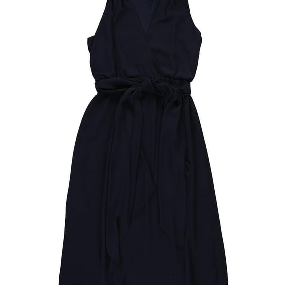 Ralph Lauren Womens Georgette Halter Cocktail Dress, Blue, 8