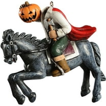 Hzzsbu Headless Horseman Statue with Pumpkin Head, Resin Horror Figure for Halloween Home Office Desktop Decor