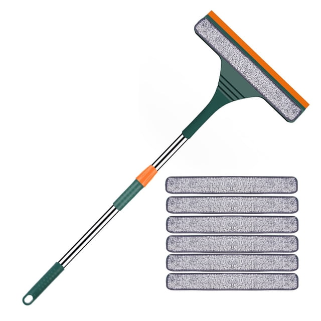 MOQIN Cleaning Kit and Window Washing Kit - 2 In 1 Window Cleaning Kit Window Squeegee Cleaner Extendable Window Cleaner Tool Telescopic Window Cleaning Equipment