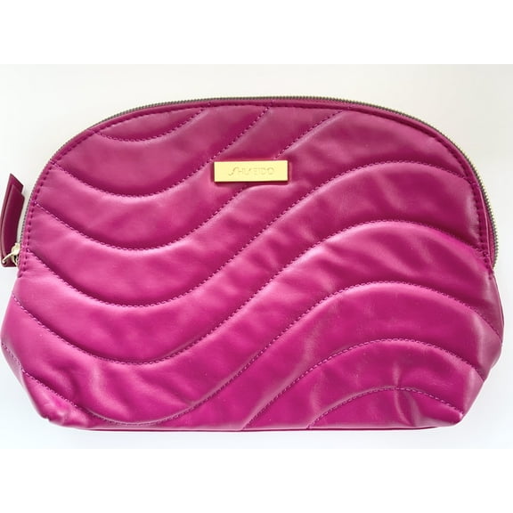 Shiseido Pink Faux Leather Beauty Cosmetic Makeup Purse Pouch Bag Case