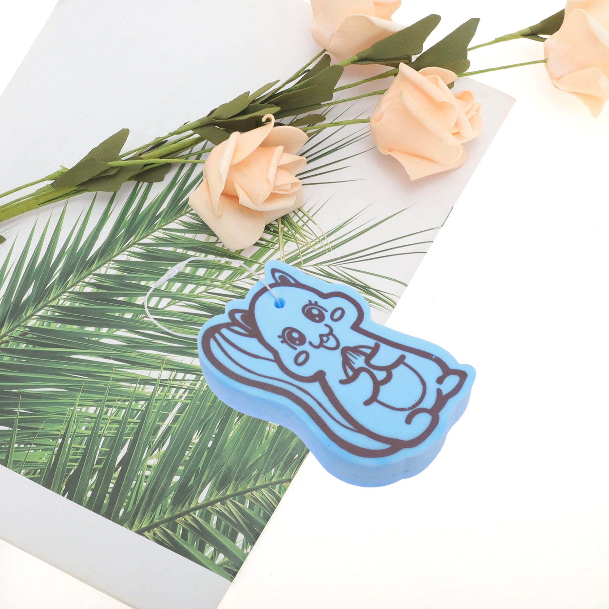 Unique Bargains Cartoon Bath Brush Sponge 4.53"x2.76"x1.1" 1 Pc Blue