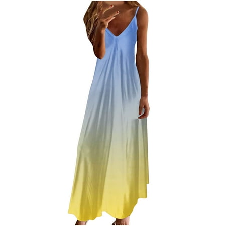 

Women s Maxi Dress Summer Casual Sundress Sleeveless Long Dresses Hawaiian Beach Maxi Dress