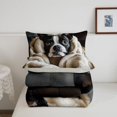 thumbnail image 5 of Homewish Boston Terrier Dog Queen Comforter Set,Kawaii Animal Comforter Sets Queen,Beige,Light Gray Reversible,3-Piece,1 Comforter and 2 Pillowcases, 5 of 7