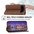 thumbnail image 4 of Case for Google Pixel 6, Magnetic Matte Premium PU Leather Stand Flip Cover with Card Slots and Wallet, Shockproof and Full Body Protection Compatible with Google Pixel 6 - Brown, 4 of 10