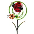 thumbnail image 3 of Evergreen Flag Beautiful Ladybug Chasing Light Solar Swirl Garden Stake - 2 x 8 x 36 Inches, 3 of 3
