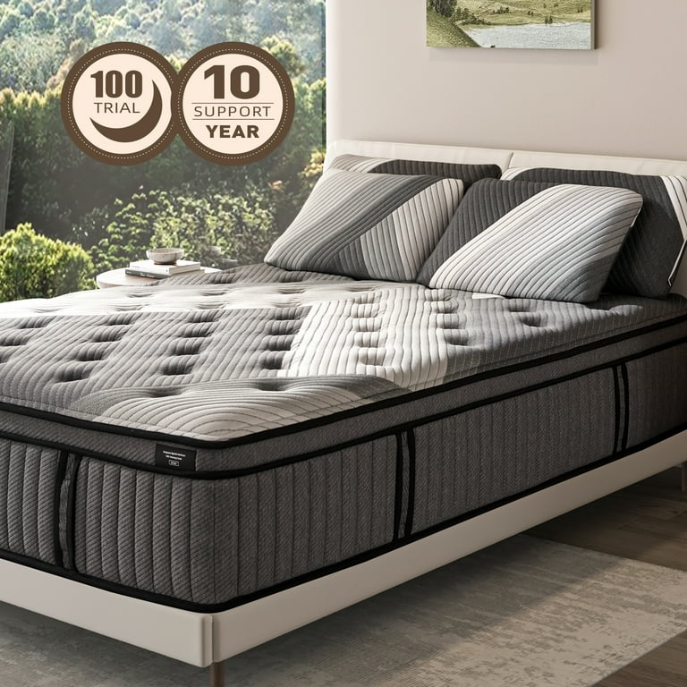 Plush hybrid queen mattress sales