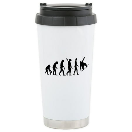 - CafePress - Evolution Snowboard Stainless Steel Travel Mug - Stainless Steel Travel Mug, Insulated 16 oz. Coffee Tumbler