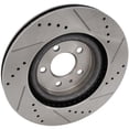 thumbnail image 2 of Cross-drilled and Slotted Brake Disc Compatible With Ford Mustang GT 8 Cyl 5.0L Mustang Base 6 Cyl 3.7L 2011-2014 By 42276 850219 AR85144 60054065 54175 886209 42276G 680811R, 2 of 4