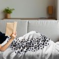 thumbnail image 3 of Letter Q Soft Flannel Fleece Blanket, Letter with Footballs Alphabet Arrangement Abstract Creative Design Monotone, Cozy Plush for Indoor and Outdoor Use, 60" x 80", Black and White, by Ambesonne, 3 of 5
