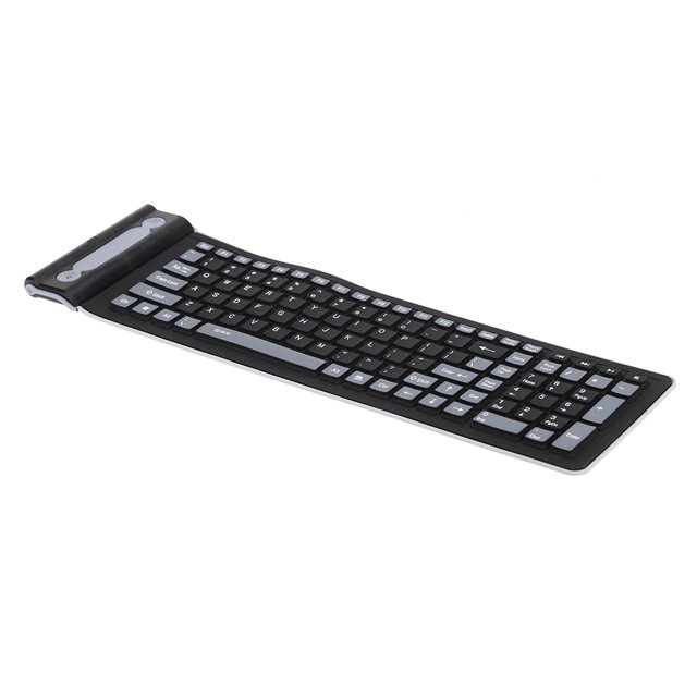 Teclado 2.4G Teclado Inalámbrico 107 Teclas Plegables Portátiles Portable Silicona Teclado A Prueba de Polvo para La Computera Portátil de Escritorio Enchufe y