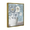 thumbnail image 3 of Stupell Industries Round Flower Blossom Bouquet Blue Paint Speckles Painting Metallic Gold Floating Framed Canvas Print Wall Art, Design by Kim Allen, 3 of 6