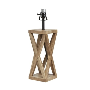 Better Homes & Gardens X-Frame Wood Lamp Base, Weathered Brown Finish