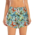 thumbnail image 4 of Lsque Retro Flying Butterflies Printed Women's Running Shorts with Liner Pockets,Elastic Quick Dry Workout Athletic Gym Yoga Shorts,Womens High Waist Shorts-Small, 4 of 9