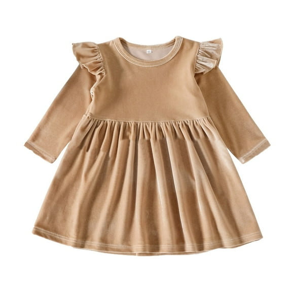 EnJoCho Toddler Baby Girls Velvet Tutu Dress Long Sleeve Princess Christmas Birthday Party Wedding Dresses Fall Winter Clothes Vintage Princess Toddler Baby Girl Long Sleeve Dress Xmas Dresses