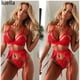 thumbnail image 4 of Conjunto De 4 Piezas Ropa Interior Mujer + Medias + Tanga Talla Grande Sujetadorespangjing, 4 of 4