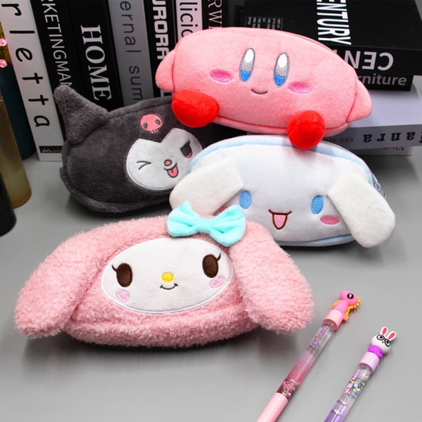 Estuche de peluche para lápices, estuche de peluche con forma de figura de anime, estuche de peluche para maquillaje, estuche de peluche de anime, valor excepcional
