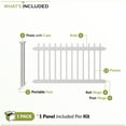 thumbnail image 6 of 3.1ft H x 5.4ft W (1 Panel + 1 Post) Freestanding Zippity Kensington Fence Kit, White Vinyl Picket Fence Panel, Portable Outdoor & Indoor Fence for Temporary Events, Easy Install for Backyard ZP19069, 6 of 10