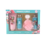 Romantic Florals Bath Gift Set, Magnolia, 5 Piece Set