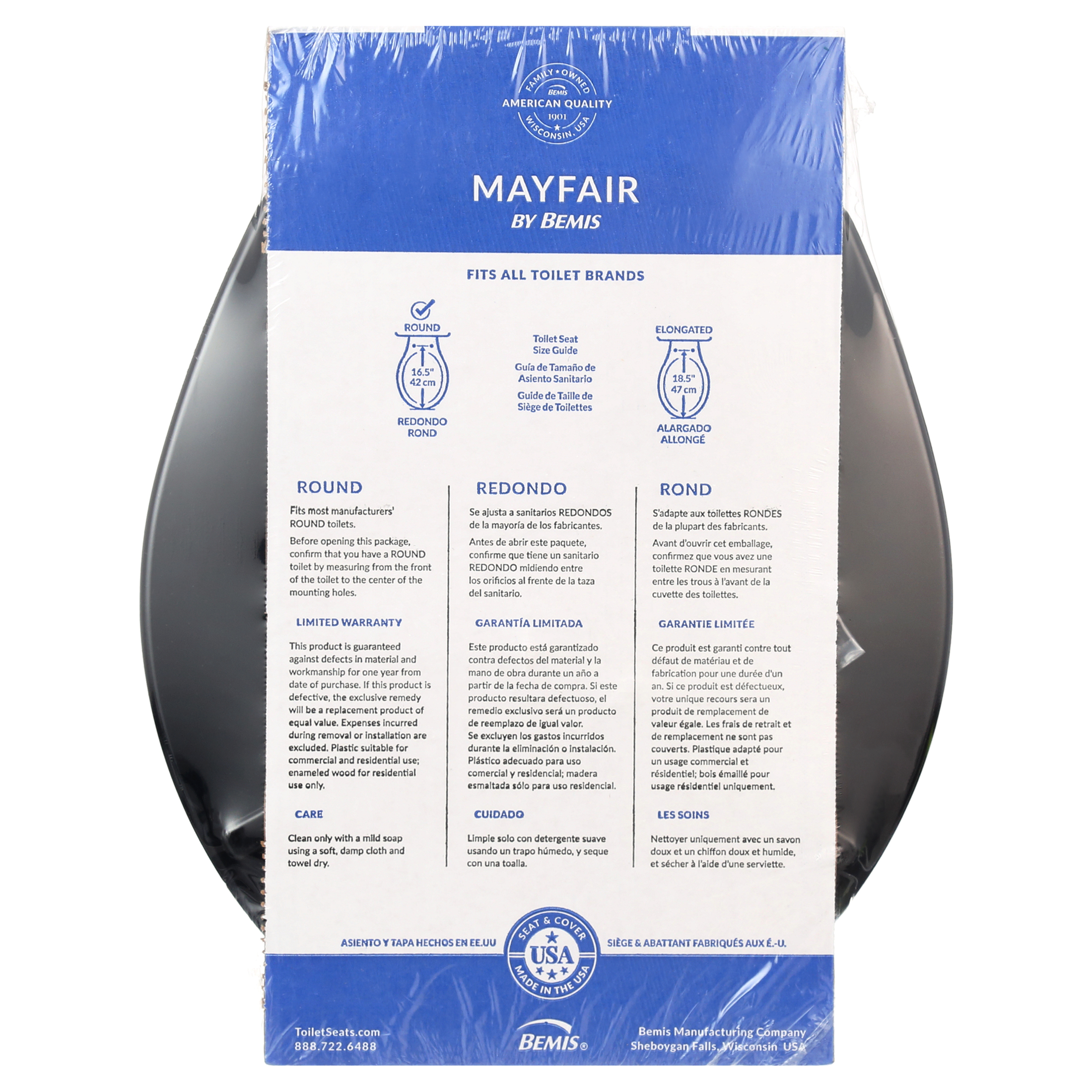 Mayfair Cameron Round Enameled Wood Toilet Seat photo 7