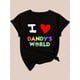 thumbnail image 3 of Camiseta De Mujer Activewear Tops Simples De Verano Para Viajes De MochileroWomen's Casual Crew Neck T-Shirt with "I Love Dandy's World" Print, 100% Polyester Knit Fabric, Medium Stretch, Short Slee, 3 of 8