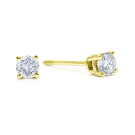 1 4 Carat Diamond Stud Earrings In Yellow Gold 1 4 Carat Diamond Stud Earrings In Yellow Gold