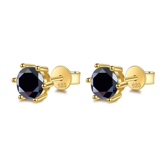 925 Sterling Silver Stud Earrings 1-2 Carat Moissanite Classic Four-Claw Stud Earrings