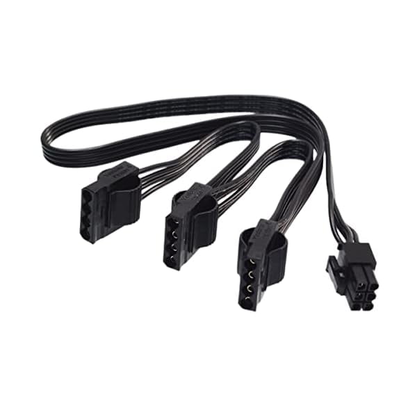 Chenchen for EVGA Modular PSU Hard Drive HDD Power Adapter Cable 6 Pin to 3X 4 Pin Power Cable only for EVGA G1/G1+/G2/G3/G5/GS/GA/GM, B2/B2/BQ, P2/1000PS/T2, Supernova nex650g/ 450GM/550GM