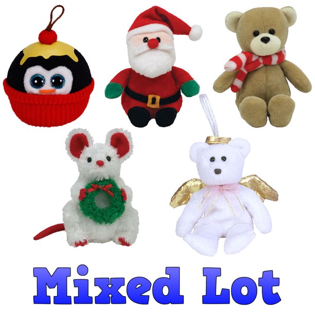 TY Jingle Beanie Babies Bulk Mixed Lot of 5 Holiday Beanies (All
