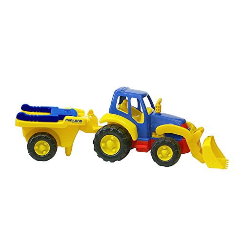 Miniland Super Tracteur 3-en-1 – Transformable, Remorque Brouette, Plastique Résistant, Dès 2 Ans