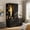 Black, variant on Demi Bonn Modern Wooden Wardrobe Closet, 71" Tall Bedroom Storage Cabinet with 2 Doors, 6 Drawers, Adjustable Shelves & Hanging Rod for Clothes Organization, Black