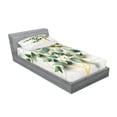 thumbnail image 2 of Ambesonne Eucalyptus Leaves Fitted Sheet & Pillow Sham Set, Branches Polygons, Twinxl, Peacock Green Mustard, 2 of 2