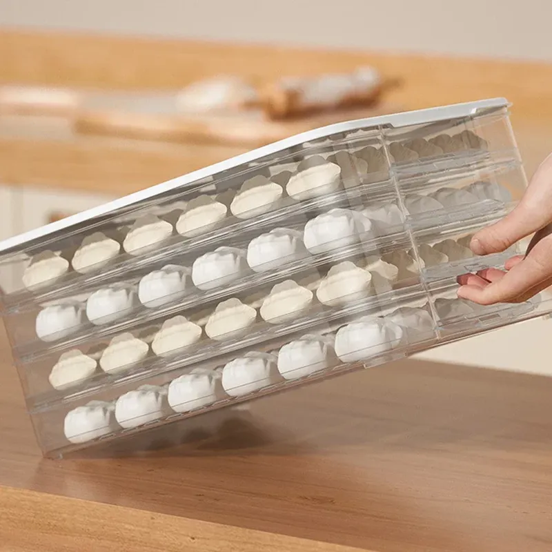 1/3pcs Multilayer Dumpling Box Household Food Egg Frozen Box Fresh-Keeping Organizers Quick zing Refrigerator Storage Box