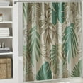 thumbnail image 6 of Orinice Tropical Summer Linen Shower Curtain Sage Green Palm Tree and Banana Leaves Fabric Shower Curtain Set with Hooks, Nature Plant Shower Curtains for Bathroom,  60x72, 6 of 7