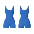 thumbnail image 4 of Mifsaly Yoga Sets for Women 2 Piece High Waisted Tummy Control Biker Shorts and Square Neck Athletic Tank Tops Seamless Gym Running Workout Matching Outfits Blue,M, 4 of 8