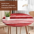 thumbnail image 4 of Red Ombre Round Tablecloth, Fitted Table Cover with Elastic for 55"-60" Round Tables, Modern Abstract Art Farmhouse Table Cloth Outdoor Indoor Dinning Party Waterproof Tablecloths, 4 of 7