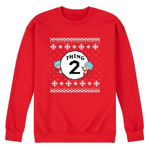Dr. Seuss - Thing Two Sweater - Men's Long Sleeve Crew Fleece Sweatshirt