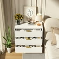 thumbnail image 3 of 3 Drawer Dresser Set of 2 for Bedroom,  Mid Century Wooden Dresser with Gold Handles, Modern Chest Dresser with Deep Drawers for Bedroom, Living Room, Hallway, 3 of 7
