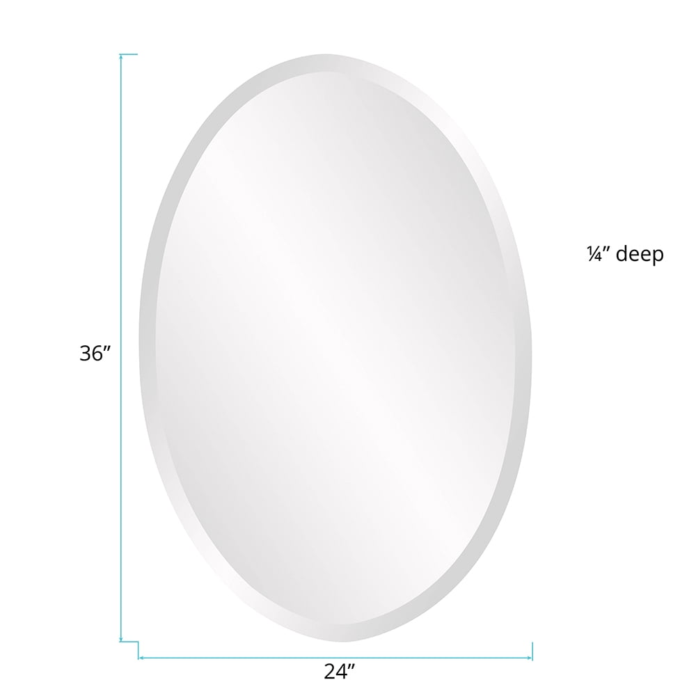 Tyler Dillon Oval Freamless Beveled Wall Mirror 36"H x 24"W