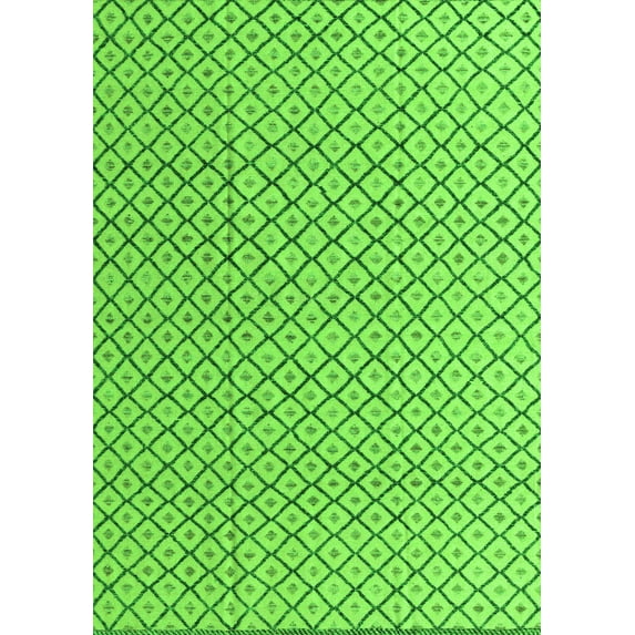 Ahgly Company Indoor Rectangle Solid Green Modern Area Rugs, 2' x 3'