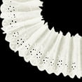 thumbnail image 6 of 15 Yards Cotton Lace Trim 3-3/4 inch White Cotton Eyelet Lace Ribbon Floral Embroidery Ruffle Lace Trim Wavy Edge Floral Cotton Lace Ribbon for Sewing Dresses Clothes Bag Pets Clothes, 6 of 9