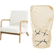Stretch Arm Chair Covers,Mid-Century Modern Chair Cover Reading Armchair Covers Single Sofa Covers Wooden Arm Chair Cover Protector Living Room Hotel Decor, White