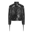 thumbnail image 5 of vastwit Kids Girls Boys Sequin Fringe Jacket Shiny Cowboy Outfit Disco Dance Top Long Sleeve Tassels Zip Up Glitter Coat Black 12, 5 of 7