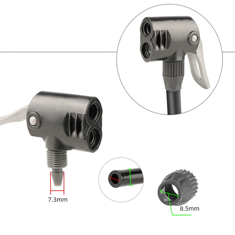 1pc Bike Pump Hose Dual Head AV FV DV Rubber Bicycle Air Pump